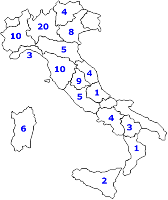 Ubicazione sorgenti acque minerali italiane