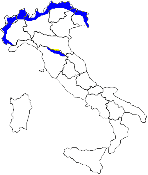 Le aree italiane caratterizzate dal clima Dfb e DfcH