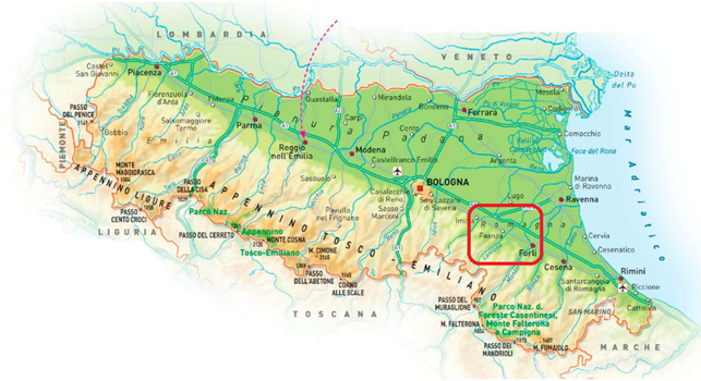 Alluvione Emilia Romagna: area oggetto del presente studio