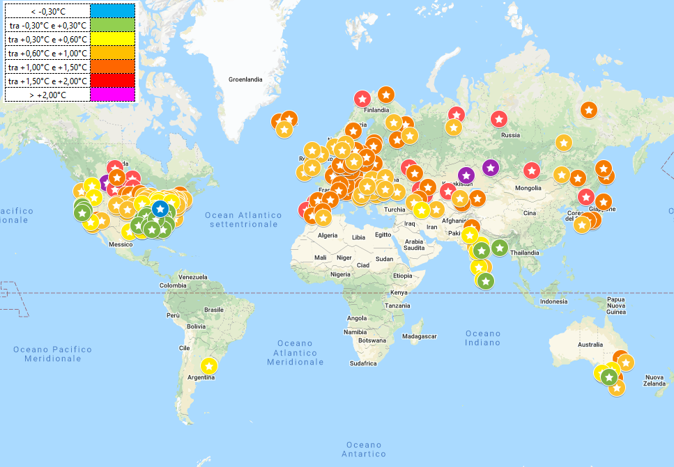 Mappa mondiale stazioni di misura