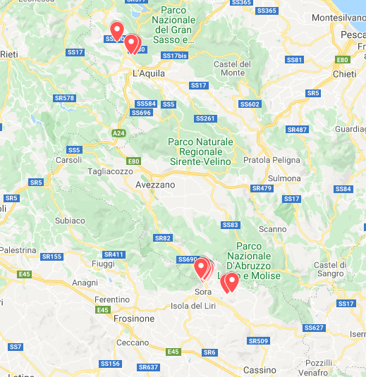 Epicentri terremoti Italia centrale giugno 2021